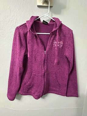 Fuchsia Zip-Up Hooded Fleece Jacket Yellowstone National Park